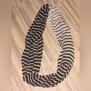 Striped Black and Cream Scarf